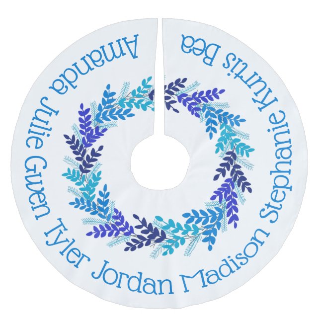 Blå julkransfamilj Namn Julgransmatta Borstad Polyester (Framsidan)