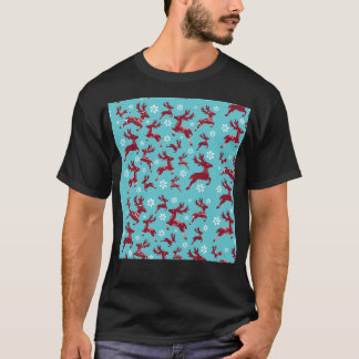 Blå julrenar Mönster T Shirt