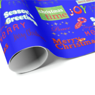Blå julsäsongens hälsningar Pappra Presentpapper
