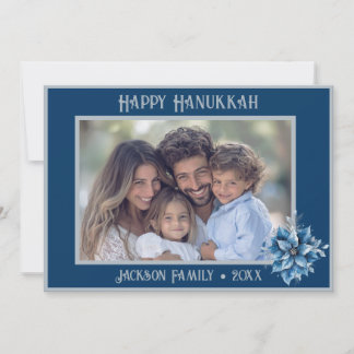 Blå julstjärna Foto Platt Julkort