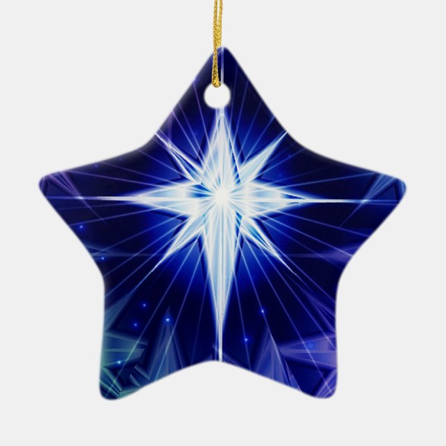 Blå julstjärna Ornament (Framsidan)