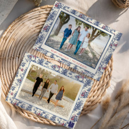Blå jultomten - fotografi julkort