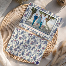 Blå jultomten - fotografi julkort