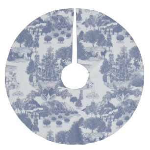 Blå julvinter Wonderland Julgransmatta Borstad Polyester