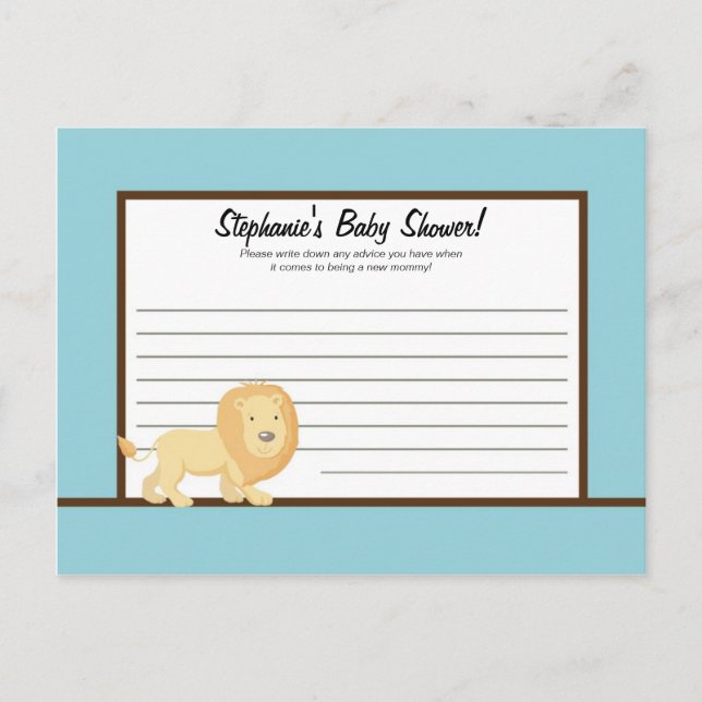 Blå jungle-Lejon för skrivskyddat biokort Rådkort (Framsida)