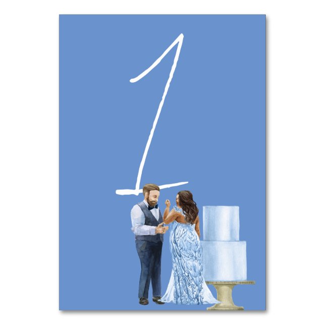 Blå Juvel  Bröllopshändelse Mottagningsbord Nummer Bordsnummer (Baksidan)