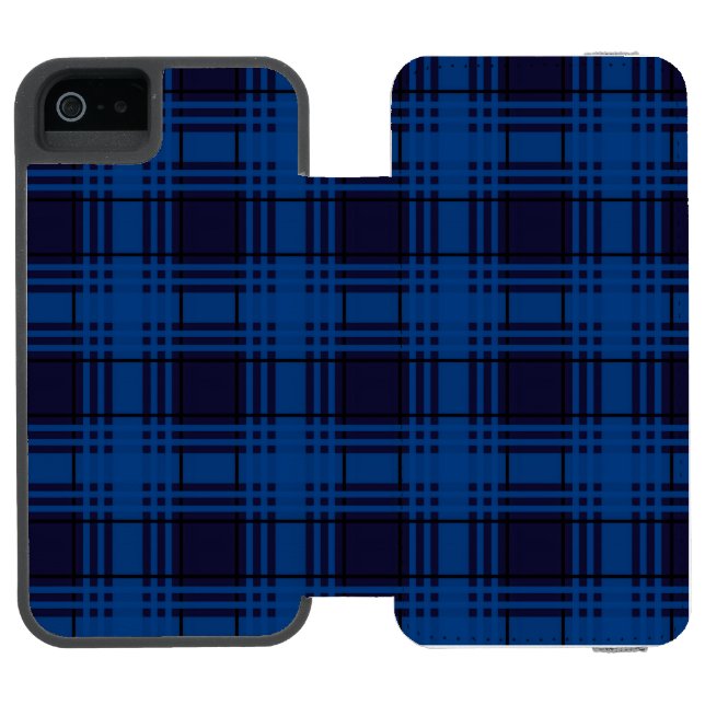 Blå Juvel Tartan  Incipio iPhone Wallet Skal (Folio Öppen)
