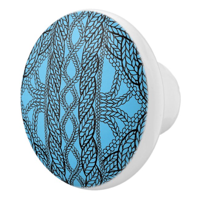 BLÅ KABELSTICKAD Keramisk Knopp (Höger)