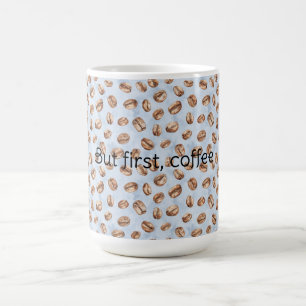 Blå kaffebönor kaffemugg