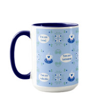 Blå kaffekopp affirmationer mugg