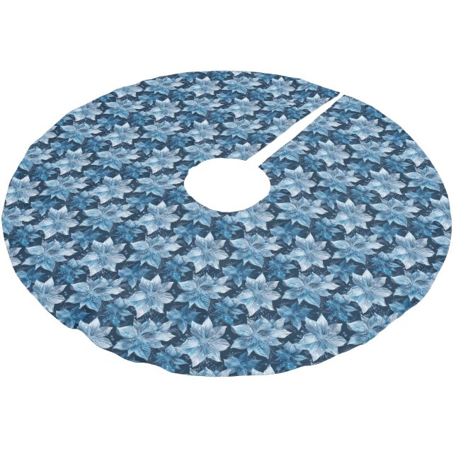 Blå kaklade vinterblommor Borstat  Julgransmatta Borstad Polyester (Vinklad)