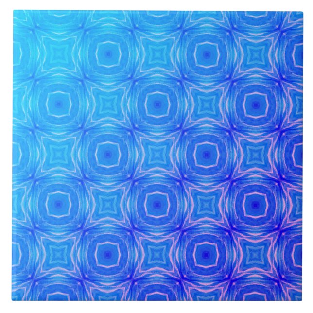 Blå, kalk, Lila och Rosa Sjöjungfru Kakelplatta (Framsidan)