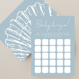 Blå Kammusselskal Baby Shower Bingo-spel Rådkort
