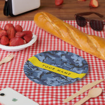 Blå kamouflage ditt namn anpassar