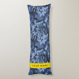 Blå kamouflage ditt namn anpassar kroppskudde