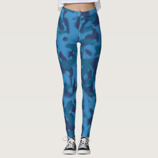 blå kamouflage leggings