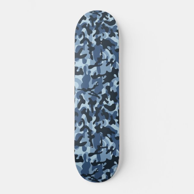 Blå kamouflage mini skateboard bräda 18,5 cm (Framsida)