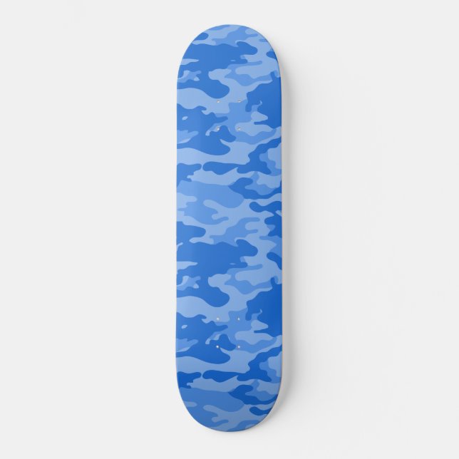 Blå kamouflage mini skateboard bräda 18,5 cm (Framsida)