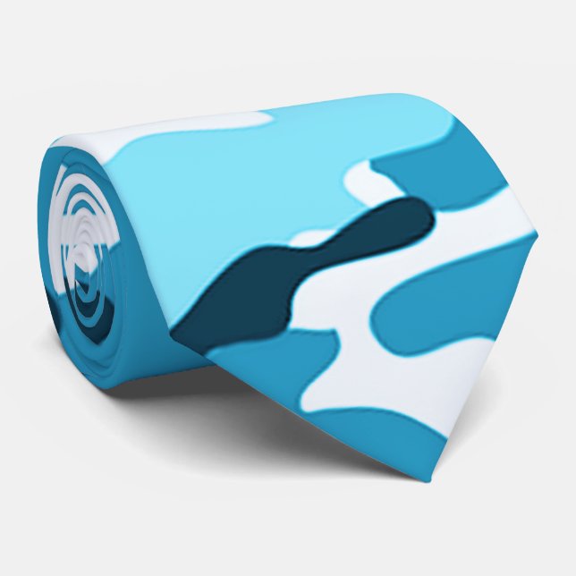 Blå kamouflage Mönster Tie Slips (Rullad)
