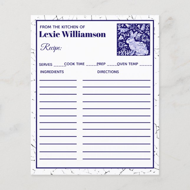 Blå kanin från Anpassningsbar Delft Dedham (Framsida)