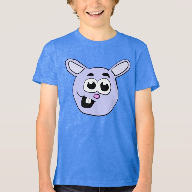 Blå Kanin Huvud T Shirt (Framsida)