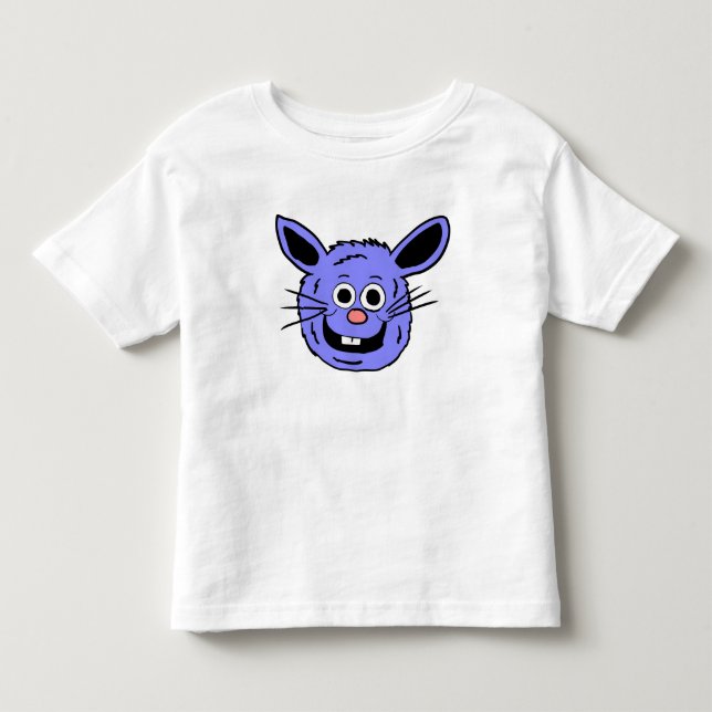 Blå Kanin Huvud T Shirt (Framsida)