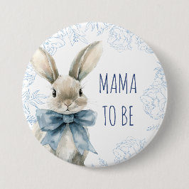 Blå kanin Mamma för att bli babyåda Knapp