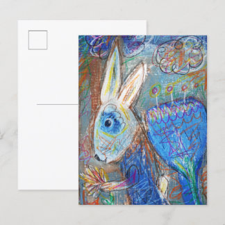 Blå kanin vykort