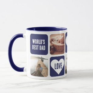 Blå Kärlek Heart Photo World's Best Pappa Mugg