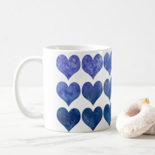 Blå Kärlek-hjärtan Kaffemugg
