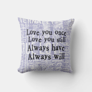 Blå kärlek ryme, dekorativ kudde