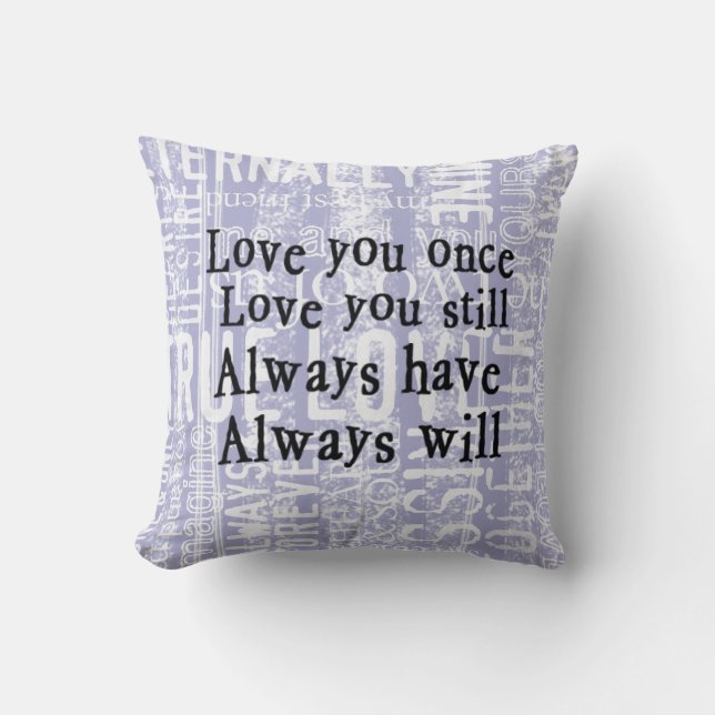 Blå kärlek ryme, dekorativ kudde (Framsida)