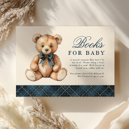Blå Karobär Babyshowerböcker För Bebis Tilläggskort