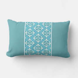 Blå kastkudde med Fleur de Lis-detalj Lumbarkudde