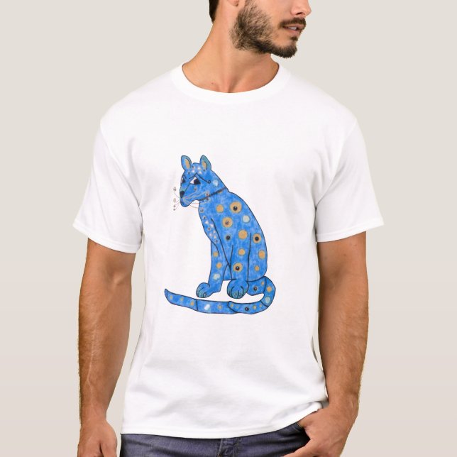 Blå katt Abbas T Shirt (Framsida)