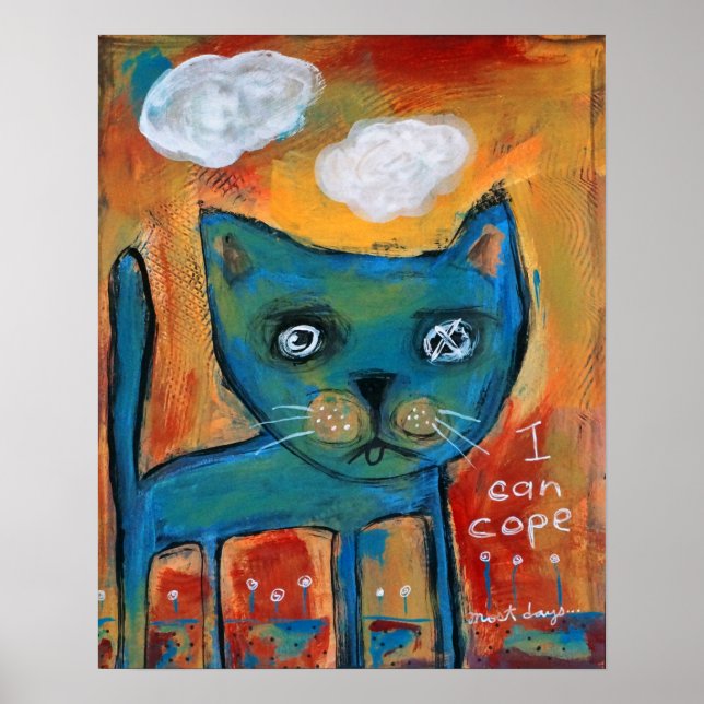 Blå katt - jag kan kopiera poster (Framsidan)