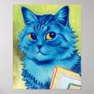 Blå Katt, Louis Wain Poster