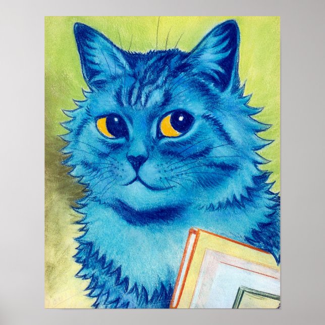 Blå Katt, Louis Wain Poster (Framsidan)