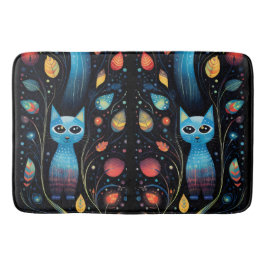 Blå katter badrumsmatta