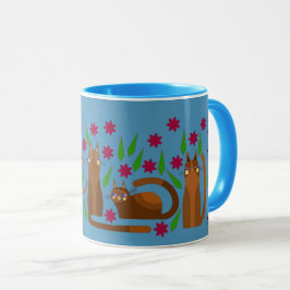 BLÅ KATTKOPP MUGG