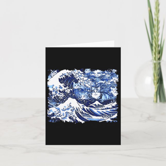 Blå katttvåg för Kamala Funny Cat Dam Kort (Framsida)