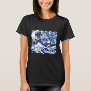 Blå katttvåg för Kamala Funny Cat Dam T Shirt