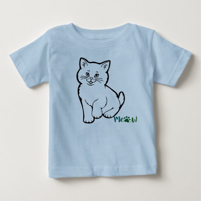 Blå kattunge  t shirt (Framsida)