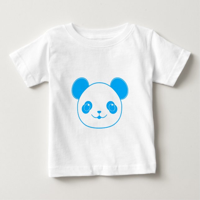 Blå Kawaii Panda Björn T Shirt (Framsida)