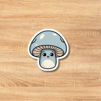 Blå Kawaii-svamp Klistermärken