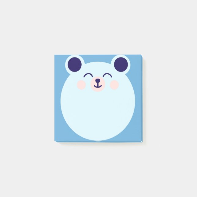 blå kawaiibjörn post-it block (Framsida)
