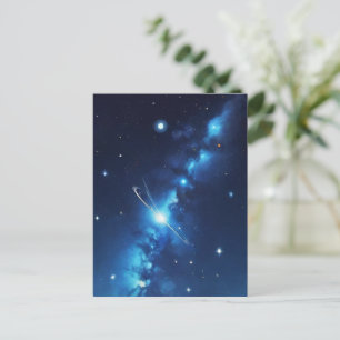 Blå kelestial galaxi av stjärnor vykort