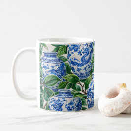 Blå kinesisk porslinsgingervase kaffemugg
