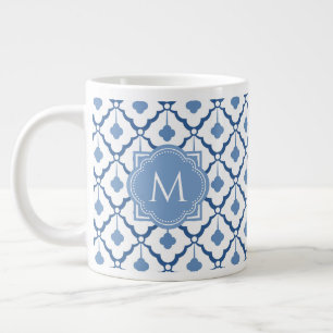 Blå kinesiska keramiska Mönster med Monogram Jumbo Mugg