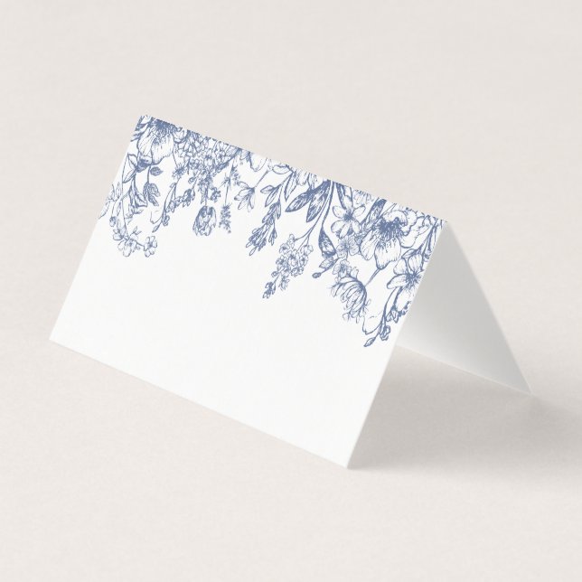 Blå kinoiserie-Blommigt, Bord-dekoration Kort (Framsida)